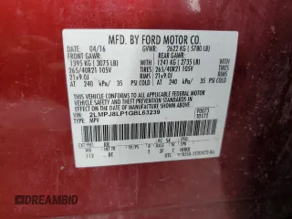 2016 Lincoln MKX Reserve with VIN 2LMPJ8LP1GBL63239, listed as a Copart auction lot 51192175 with 134,969 mi miles and Salvage Title. Bid and sale history available at carsss.com. Image 13.