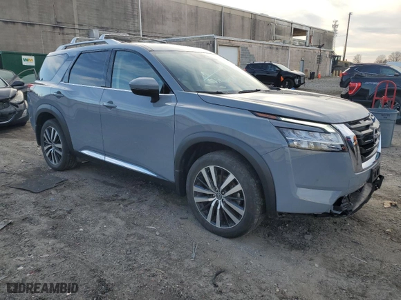 2023 Nissan Pathfinder Platinum with VIN 5N1DR3DK1PC270167, listed as a Copart auction lot 43108355 with 33,778 mi miles and Salvage Title. Bid and sale history available at carsss.com. Image 4.