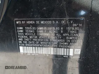 2015 Honda Fit LX with VIN 3HGGK5H56FM706547, listed as a IAAI auction lot 41745026 with 252,238 mi miles. Bid and sale history available at carsss.com. Image 9.