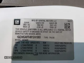 2017 Chevrolet Express Cargo z VIN 1GCWGAFF4H1241069, wystawiony jako IAAI lot #42465525 z przebiegiem 89 006 mil mil oraz . Historia ofert i sprzedaży dostępna na DreamBid. Obrazek 9.