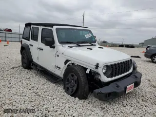 2024 Jeep Wrangler Sport with VIN 1C4PJXDG1RW349674, listed as a Copart auction lot 44331845 with 2,677 mi miles and Salvage Title. Bid and sale history available at carsss.com. Image 4.
