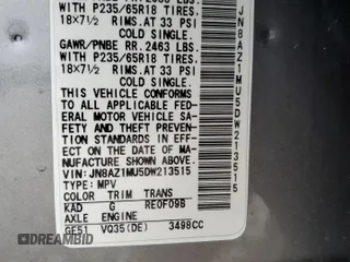 2013 Nissan Murano SL with VIN JN8AZ1MU5DW213515, listed as a Copart auction lot 69851154 with 136,565 mi miles and Salvage Title. Bid and sale history available at carsss.com. Image 13.