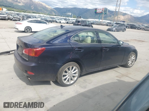 2010 Lexus IS 250 with VIN JTHCF5C27A5041511, listed as a Copart auction lot 57348775 with 125,096 mi miles and Salvage title. Bid and sale history available at DreamBid. Image 3.