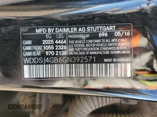 2016 Mercedes-Benz CLA with VIN WDDSJ4GB6GN392571, listed as a Copart auction lot 49383745 with 95,035 mi miles and Salvage Title. Bid and sale history available at carsss.com. Image 12.