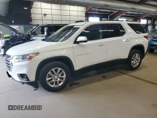 2019 Chevrolet Traverse LT Cloth z VIN 1GNERGKW2KJ101101, wystawiony jako Copart lot #57296775 z przebiegiem 143 916 mil mil oraz Czysty tytuł • Clean title. Historia ofert i sprzedaży dostępna na DreamBid. Obrazek 1.