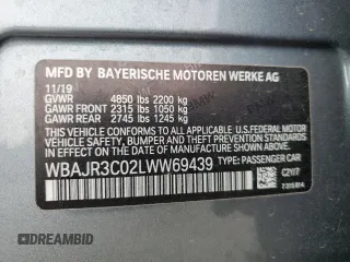 2020 BMW 5 Series 530i with VIN WBAJR3C02LWW69439, listed as a Copart auction lot 42242975 with 26,208 mi miles and Salvage Title. Bid and sale history available at DreamBid. Image 14.