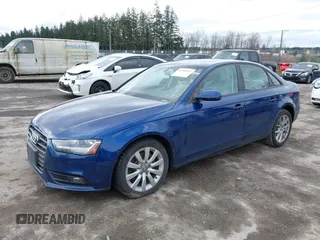 2013 Audi A4 Premium with VIN WAUAFAFL7DN017295, listed as a IAAI auction lot 41760767 with 100,624 mi miles. Bid and sale history available at carsss.com. Image 2.
