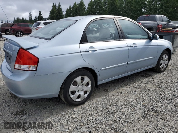2008 Kia Spectra EX z VIN KNAFE121085529600, wystawiony jako Copart lot #59727105 z przebiegiem 132 306 mil mil oraz Szkoda całkowita • Salvage title. Historia ofert i sprzedaży dostępna na DreamBid. Obrazek 3.