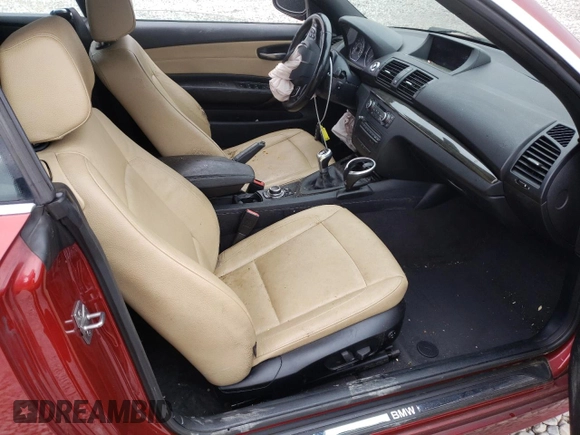 2013 BMW 1 Series 128i z VIN WBAUN1C58DVH78166, wystawiony jako Copart lot #59438743 z przebiegiem Nie podano mil oraz Szkoda całkowita • Salvage title. Historia ofert i sprzedaży dostępna na DreamBid. Obrazek 5.