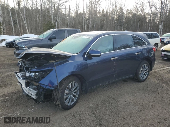 2016 Acura MDX w/Tech/Entertainment with VIN 5FRYD4H69GB504841, listed as a Copart auction lot 45375585 with 0 mi miles and Salvage Title. Bid and sale history available at carsss.com. Image 1.