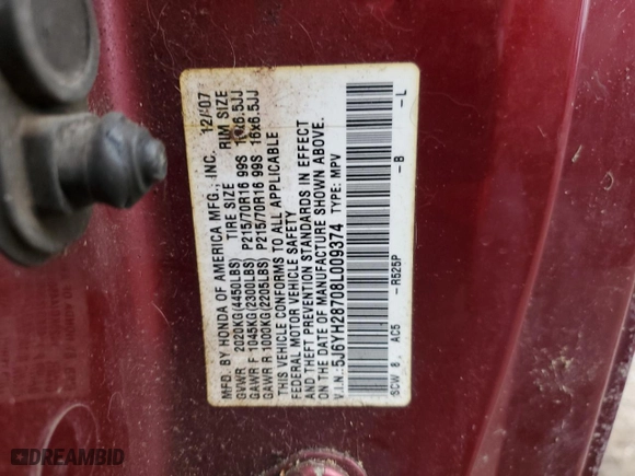 2008 Honda Element EX with VIN 5J6YH28708L009374, listed as a Copart auction lot 79143454 with 0 mi miles and Clean Title. Bid and sale history available at carsss.com. Image 13.