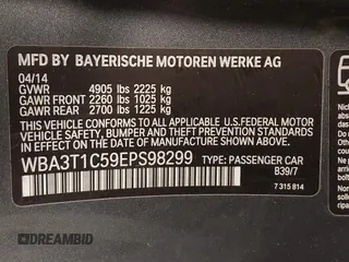 2014 BMW 4 Series 428i xDrive with VIN WBA3T1C59EPS98299, listed as a IAAI auction lot 41741235 with 93,000 mi miles and . Bid and sale history available at carsss.com. Image 9.