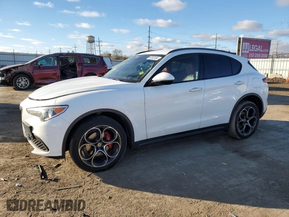 2019 Alfa Romeo Stelvio Ti with VIN ZASPAKBN7K7C50837, listed as a Copart auction lot 80262404 with Not provided miles and Salvage title. Bid and sale history available at DreamBid. Image 1.