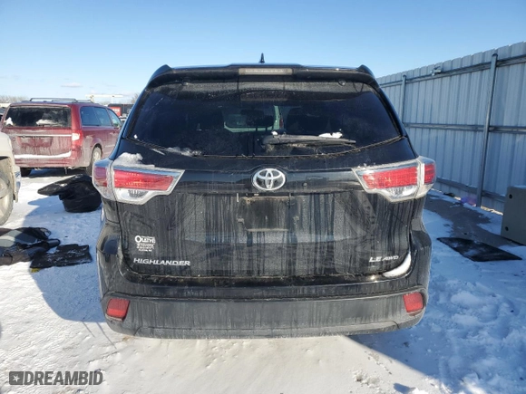 2015 Toyota Highlander LE with VIN 5TDBKRFH9FS166723, listed as a Copart auction lot 45945775 with 79,499 mi miles and Salvage Title. Bid and sale history available at carsss.com. Image 6.
