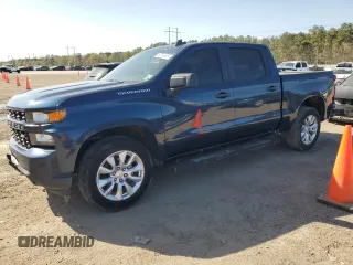 2020 Chevrolet Silverado 1500 Custom with VIN 1GCPWBEH5LZ106046, listed as a Copart auction lot 50284605 with 186,847 mi miles and Salvage Title. Bid and sale history available at carsss.com. Image 1.