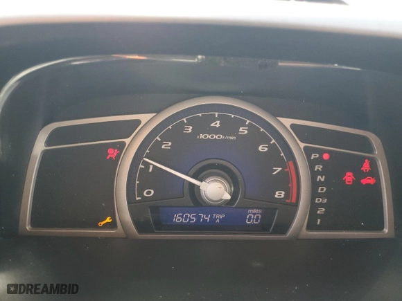 2010 Honda Civic Cpe LX with VIN 2HGFG1B63AH528482, listed as a Copart auction lot 52070465 with 160,574 mi miles and Salvage Title. Bid and sale history available at carsss.com. Image 9.