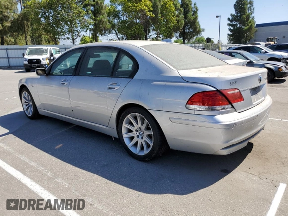 2007 BMW 7 Series 750Li with VIN WBAHN83507DT74313, listed as a Copart auction lot 67606404 with 169,922 mi miles and Clean Title. Bid and sale history available at DreamBid. Image 2.
