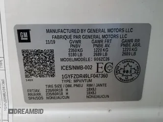 2020 Cadillac XT4 AWD Premium Luxury z VIN 1GYFZDR49LF047360, wystawiony jako Copart lot #49270585 z przebiegiem 64 149 mil mil oraz Szkoda całkowita • Salvage title. Historia ofert i sprzedaży dostępna na DreamBid. Obrazek 15.