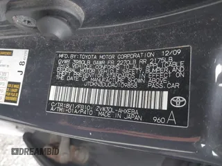 2010 Toyota Prius II with VIN JTDKN3DU0A0109858, listed as a IAAI auction lot 42082348 with 336,839 mi miles. Bid and sale history available at carsss.com. Image 9.