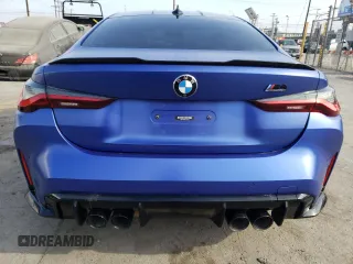 2021 BMW M4 Competition with VIN WBS33AZ06MCG74702, listed as a Copart auction lot 82348274 with 43,578 mi miles and Salvage Title. Bid and sale history available at carsss.com. Image 6.