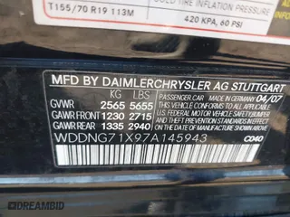 2007 Mercedes-Benz S-Class 5.5L V8 with VIN WDDNG71X97A145943, listed as a IAAI auction lot 41758639 with 133,638 mi miles. Bid and sale history available at carsss.com. Image 9.