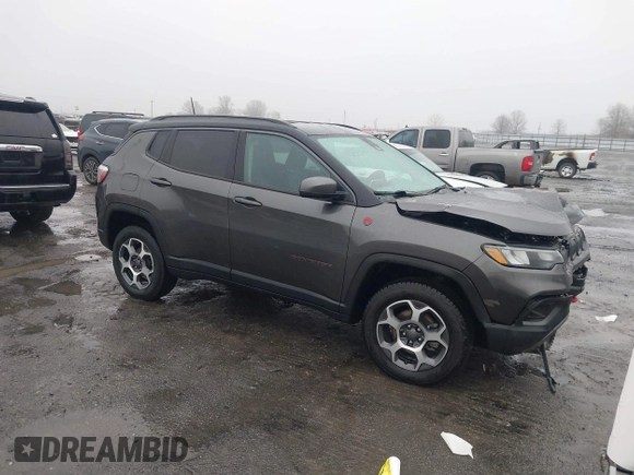 2022 Jeep Compass Trailhawk with VIN 3C4NJDDB5NT162979, listed as a IAAI auction lot 41535004 with 22,354 mi miles and . Bid and sale history available at DreamBid. Image 1.