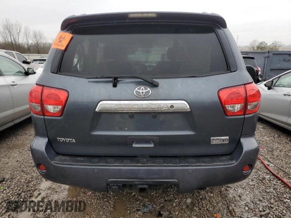2008 Toyota Sequoia Platinum with VIN 5TDBY67AX8S022387, listed as a Copart auction lot 39725884 with 0 mi miles and Salvage Title. Bid and sale history available at carsss.com. Image 6.