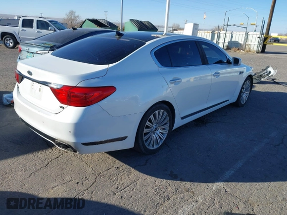 2015 Kia K900 Premium with VIN KNALU4D48F6026659, listed as a IAAI auction lot 41390604 with 70,955 mi miles. Bid and sale history available at carsss.com. Image 4.