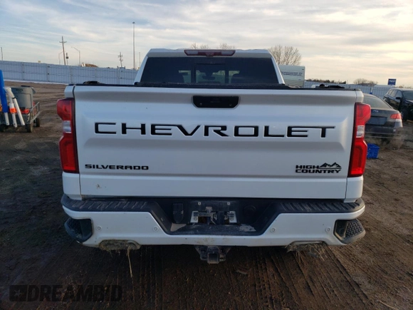 2020 Chevrolet Silverado 1500 High Country with VIN 1GCUYHEL3LZ228960, listed as a Copart auction lot 49485455 with 113,558 mi miles and Salvage Title. Bid and sale history available at carsss.com. Image 6.