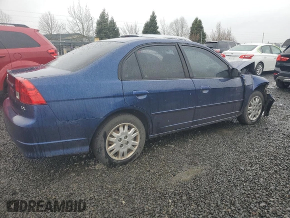 2004 Honda Civic LX with VIN 2HGES15524H590263, listed as a Copart auction lot 49978515 with 0 mi miles and Salvage Title. Bid and sale history available at carsss.com. Image 3.