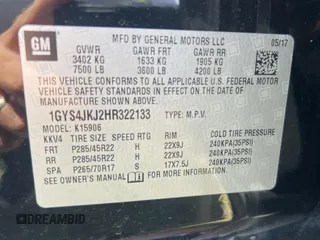 2017 Cadillac Escalade ESV Premium Luxury z VIN 1GYS4JKJ2HR322133, wystawiony jako Copart lot #57619015 z przebiegiem 120 610 mil mil oraz Szkody całkowita. Historia ofert i sprzedaży dostępna na DreamBid. Obrazek 10.