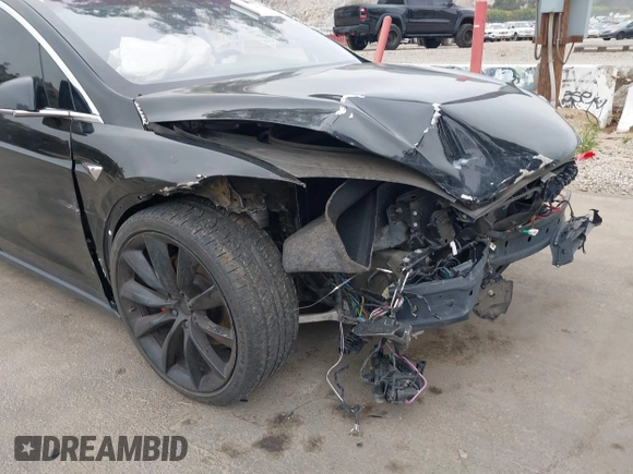 2020 Tesla Model X P90D with VIN 5YJXCDE4XLF296255, listed as a IAAI auction lot 42087953 with 45,411 mi miles. Bid and sale history available at carsss.com. Image 6.