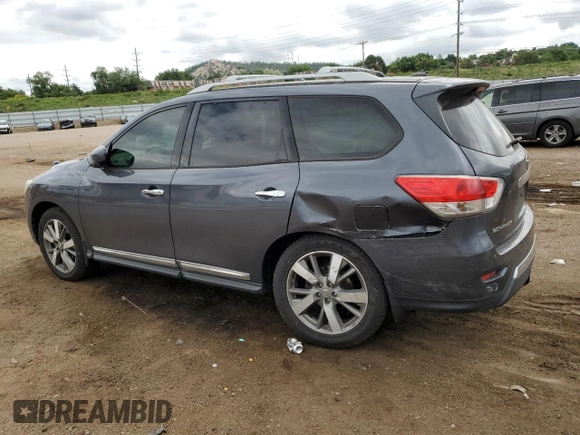 2013 Nissan Pathfinder Platinum with VIN 5N1AR2MM1DC613750, listed as a Copart auction lot 61390135 with 150,007 mi miles and Salvage title. Bid and sale history available at DreamBid. Image 2.