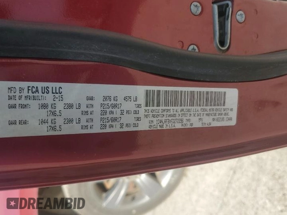 2015 Jeep Patriot High Altitude with VIN 1C4NJRFBXFD272296, listed as a Copart auction lot 62051095 with 118,496 mi miles and Salvage title. Bid and sale history available at DreamBid. Image 13.