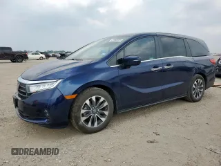 2023 Honda Odyssey EX-L z VIN 5FNRL6H64PB079338, wystawiony jako Copart lot #57666505 z przebiegiem 39 807 mil mil oraz Szkoda całkowita • Salvage title. Historia ofert i sprzedaży dostępna na DreamBid. Obrazek 1.
