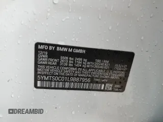 2020 BMW X3 M Competition with VIN 5YMTS0C01L9B87956, listed as a Copart auction lot 75190764 with 40,848 mi miles and Non Repairable. Bid and sale history available at carsss.com. Image 14.