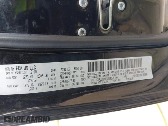 2019 Jeep Cherokee Latitude с VIN 1C4PJLCB5KD358250, выставлен на аукционе IAAI как лот 42504518 с пробегом 171 655 миль миль и . История ставок и продаж доступна на DreamBid. Изображение 9.