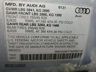 2021 Audi Q5 Premium with VIN WA1G2AFY1M2052740, listed as a Copart auction lot 80265554 with 20,943 mi miles and Clean title. Bid and sale history available at DreamBid. Image 14.
