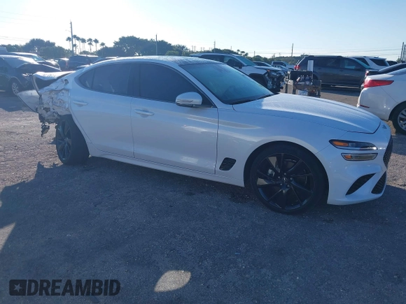 2023 Genesis G70 2.0T z VIN KMTG34TA9PU110258, wystawiony jako IAAI lot #40985797 z przebiegiem 23 422 mil mil oraz . Historia ofert i sprzedaży dostępna na DreamBid. Obrazek 1.