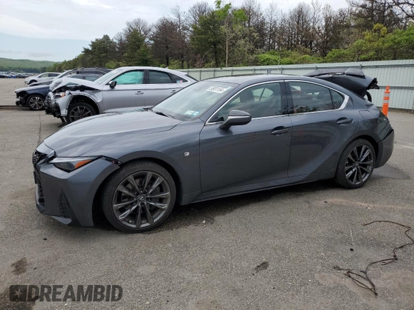 2023 Lexus IS with VIN JTHGZ1E22P5028625, listed as a Copart auction lot 55931154 with 38,384 mi miles and Non Repairable. Bid and sale history available at carsss.com. Image 1.
