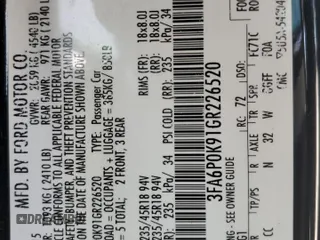 2016 Ford Fusion Titanium with VIN 3FA6P0K91GR226520, listed as a Copart auction lot 55957275 with 172,212 mi miles and Salvage Title. Bid and sale history available at DreamBid. Image 12.