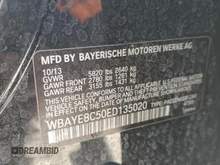 2014 BMW 7 Series ALPINA B7 with VIN WBAYE8C50ED135020, listed as a Copart auction lot 41972515 with 154,733 mi miles and Salvage Title. Bid and sale history available at carsss.com. Image 14.