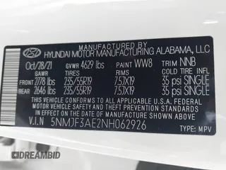 2022 Hyundai Tucson SEL z VIN 5NMJF3AE2NH062926, wystawiony jako IAAI lot #41969902 z przebiegiem 41 882 mil mil oraz . Historia ofert i sprzedaży dostępna na DreamBid. Obrazek 9.