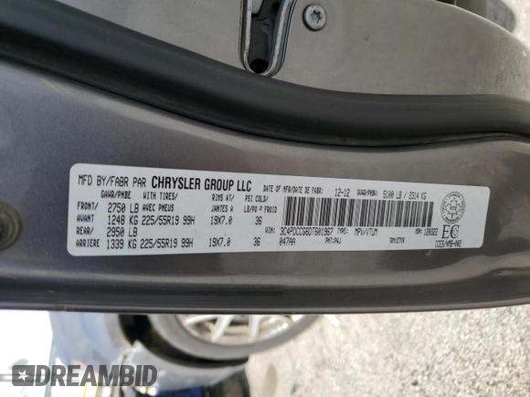 2013 Dodge Journey Crew with VIN 3C4PDCCG6DT601967, listed as a Copart auction lot 51908195 with 236,252 mi miles and Clean title. Bid and sale history available at DreamBid. Image 13.