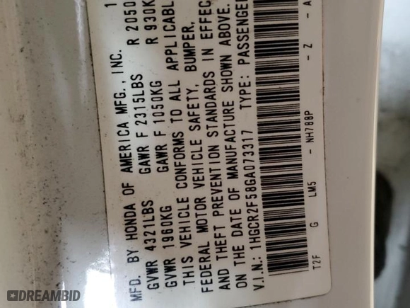 2016 Honda Accord Sedan Sport with VIN 1HGCR2F58GA073317, listed as a Copart auction lot 49915795 with 59,479 mi miles and Salvage Title. Bid and sale history available at carsss.com. Image 12.