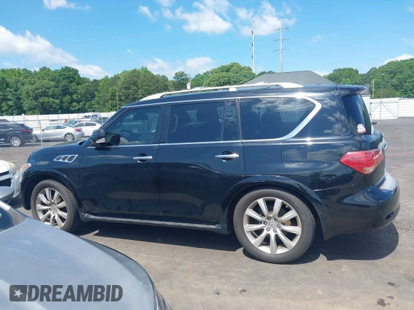 2012 Infiniti QX56 8-passenger with VIN JN8AZ2NC9C9315442, listed as a IAAI auction lot 42330752 with 167,026 mi miles and . Bid and sale history available at DreamBid. Image 14.