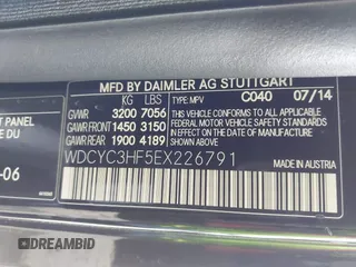 2014 Mercedes-Benz G with VIN WDCYC3HF5EX226791, listed as a IAAI auction lot 41934647 with 112,218 mi miles. Bid and sale history available at carsss.com. Image 9.