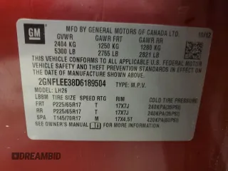 2013 Chevrolet Equinox LT with VIN 2GNFLEE38D6189504, listed as a Copart auction lot 81620314 with 135,312 mi miles and Clean Title. Bid and sale history available at carsss.com. Image 14.