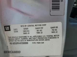 2004 Chevrolet Cavalier with VIN 1G1JC52FX47290280, listed as a Copart auction lot 42767965 with 93,546 mi miles and Salvage Title. Bid and sale history available at carsss.com. Image 12.