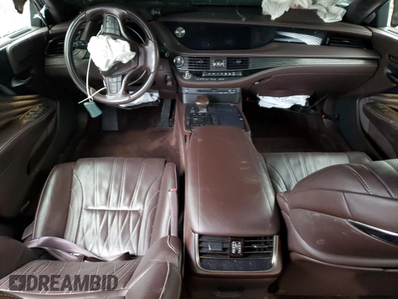 2018 Lexus LS 500 with VIN JTHC51FF7J5003545, listed as a Copart auction lot 43727705 with Not provided miles and Salvage title. Bid and sale history available at DreamBid. Image 8.